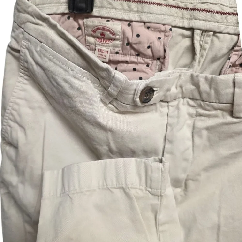 Brooks Brothers Rex Fleece Beige Men's Tan Chinos 33x34
